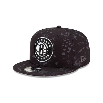 Sapca New Era Brooklyn Nets NBA Doodle 9FIFTY Snapback - Negrii